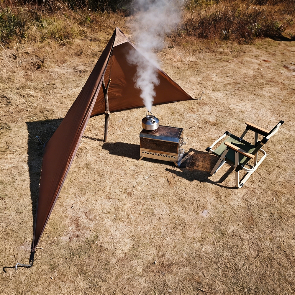 แผ่นกันลมเตาแคมป์ปิ้ง อุปกรณ์กันลมสำหรับบาร์บีคิวและปรุงสุกกับไม้เชื้อเพลิง