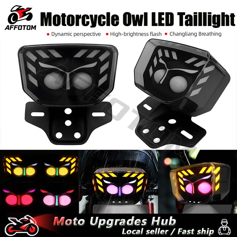 AFFOTOM รถจักรยานยนต์นกฮูกไฟท้ายไฟเลี้ยว LED สําหรับ TMX125 TMX155 สําหรับ CG125 CG155
