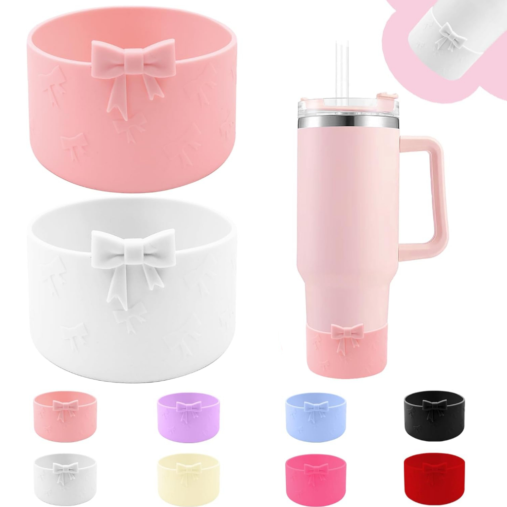 3D Bow Tumbler ซิลิโคน Boot,สวยและทันสมัย Anti-Drop Shock Absorbing ขวดน้ําอุปกรณ์เสริม Stanley Tumbler