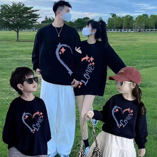 Family Set สไตล์เสื้อยืดคอกระดุม ผ้าไหมสีเทา ใส่สบาย ไม่ร้อน