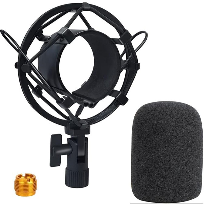 AT2020 Shock Mount พร้อมกระจก, Shock Mount ขาตั้งโฟม Pop Filter สําหรับ Audio Technica AT2020 AT2035