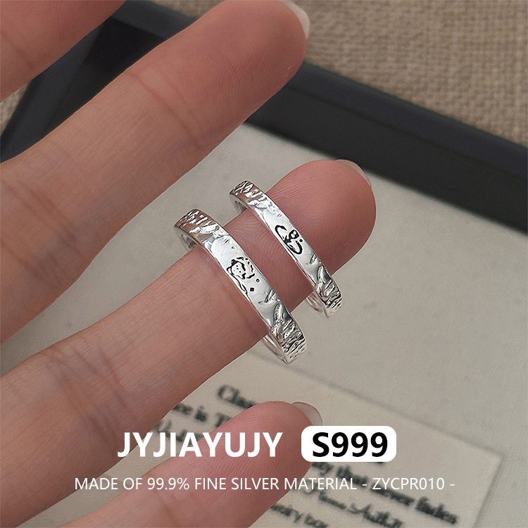 แหวนคู่ปรับเปิด ซิลเวอร์ S999 100% แบบLittle PrinceและRose สินค้าแฟชั่นและของขวัญสวมใส่ได้ทุกวัน