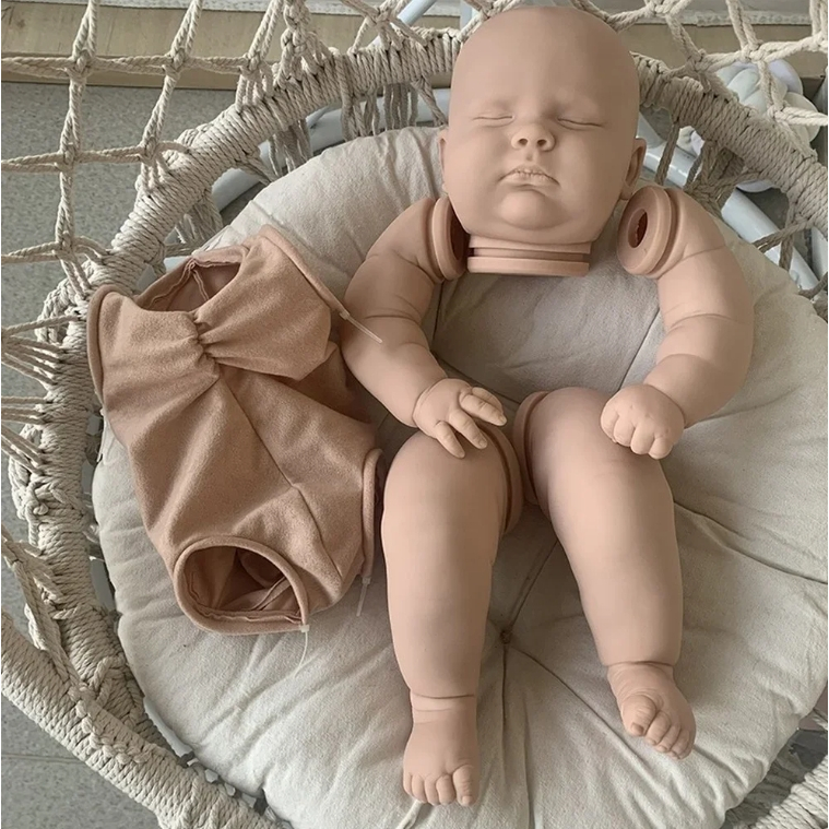 24inch Unfinished Reborn Doll Kit Big Fat Baby DIY Doll Parts with Cloth Body muñecas reborn kit mol