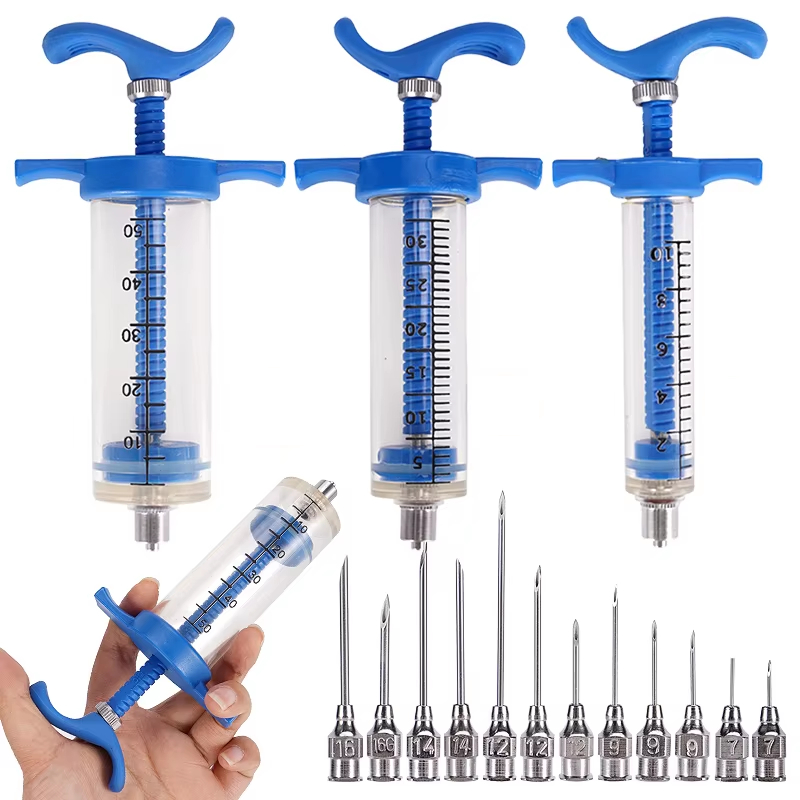 10/20/50ml Veterinary เครื่องมือ Vaccine เข็มฉีดยา 10 เข็มสําหรับฟาร์มปศุสัตว์หมูวัวแกะไก่ Pinhead เครื่องมือฉีด