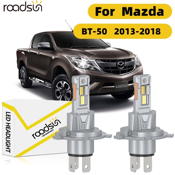 Fit สําหรับ Mazda BT-50 2013-2018 ไฟหน้ารถหลอดไฟ Super White ฮาโลเจน 800% ความสว่าง High Beam Low Beam 100W 6000K 20000LM Plug-N- Play Canbus ไม่มีข้อผิดพลาด