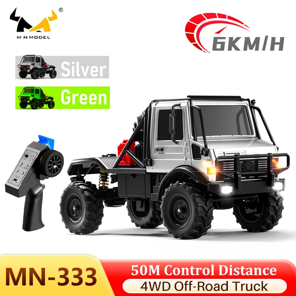 MN333 RC รถ MN รุ่น RTR 1:18 2.4G รีโมทคอนโทรลรถ Off-Road โลหะผสม Full-Scale จําลอง RC รถบรรทุก LED 