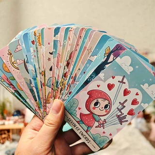 ชุดไพ่ทาโรต์ Starlit Dreams 78 ชิ้น 13x8 ซม. รวมการ์ด Oracle เริ่มต้นและคําแนะนํากระดาษ, แฟนตาซีงานศิลปะการ์ดเกม