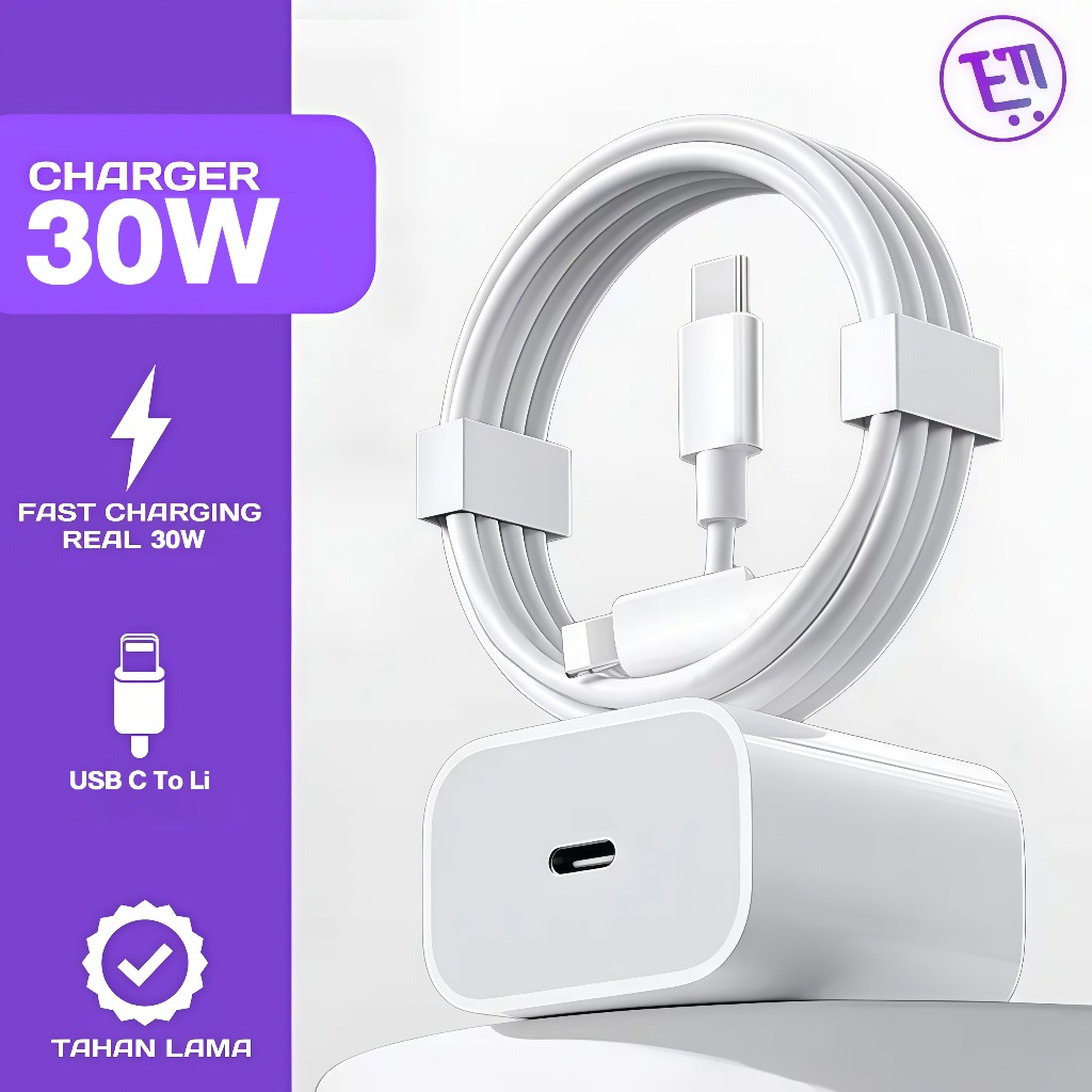 PD 30W 45W สายชาร์จ+หัวชาร์จ Fast Charger จากสายType-C to L สำหรับ iP5-17 Pro Max【รับประกัน 1 ปี】 สินค้า