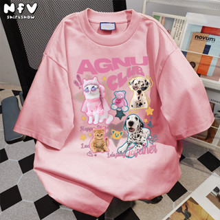 [จัดส่งตลอด 24 ชั่วโมง] มาใหม่✨NFV เสื้อยืดคอกลมแขนสั้น ลายส…