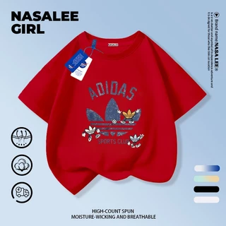 【จัดส่งวันเดียวกัน】เสื้อยืดผ้าฝ้ายสีขาวเด็ก NASA สบาย ทรงใบไม้ลวดลายทันสมัย แฟชั่น สำหรับเด็กชายหญิงอายุ 3-16 ขวบ ของขวัญวันเด็กแขนสั้น