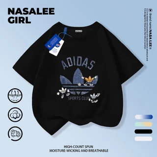 【จัดส่งวันเดียวกัน】เสื้อยืดผ้าฝ้ายสีขาวเด็ก NASA สบาย ทรงใบไม้ลวดลายทันสมัย แฟชั่น สำหรับเด็กชายหญิงอายุ 3-16 ขวบ ของขวัญวันเด็กแขนสั้น