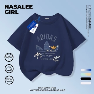 【จัดส่งวันเดียวกัน】เสื้อยืดผ้าฝ้ายสีขาวเด็ก NASA สบาย ทรงใบไม้ลวดลายทันสมัย แฟชั่น สำหรับเด็กชายหญิงอายุ 3-16 ขวบ ของขวัญวันเด็กแขนสั้น