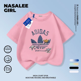【จัดส่งวันเดียวกัน】เสื้อยืดผ้าฝ้ายสีขาวเด็ก NASA สบาย ทรงใบไม้ลวดลายทันสมัย แฟชั่น สำหรับเด็กชายหญิงอายุ 3-16 ขวบ ของขวัญวันเด็กแขนสั้น