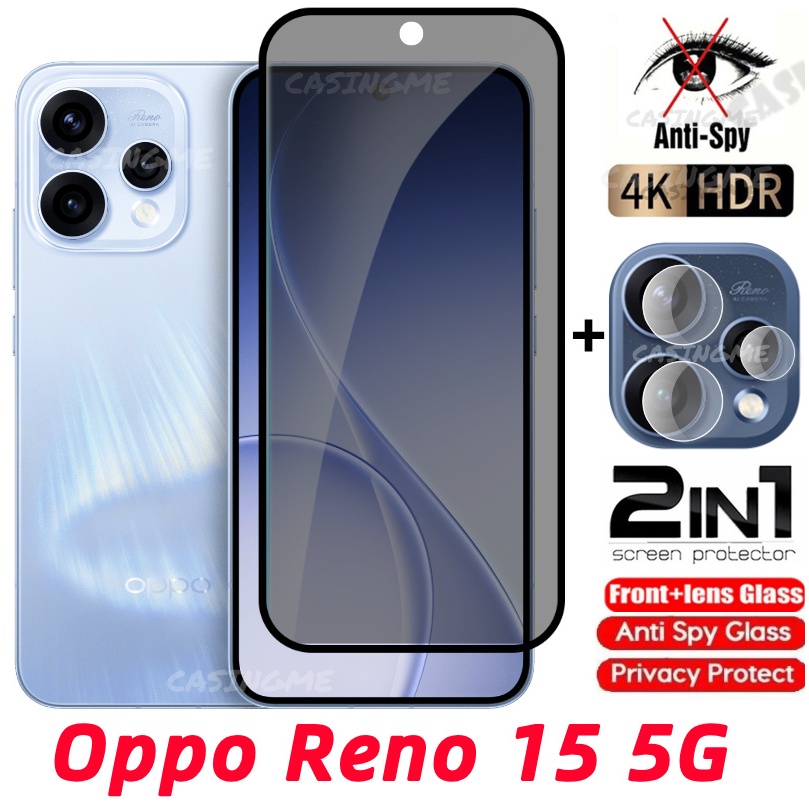 Oppo Reno15 F 5G 2024 กระจกนิรภัยส่วนตัว Anti-Spy คลุมทั้งหมดปกป้องหน้าจอ Anti Peek ฟิล์มความเป็นส่วนตัวสําหรับ Oppo Reno 12F 5G 13 F Reno12F Reno12 12 F 4G 5G Anti Peek ฟิล์มความเป็นส่วนตัว