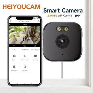 3MP Window Camera CCTV 5G WiFi 360 Wireless Outdoor Indoor Security Camera Smart AI Human Motion Detection Night Vision Light Alert Cloud Playback Voice Intercom Easy Install