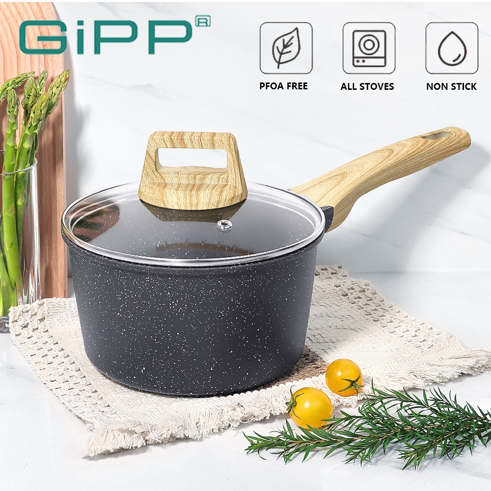 GiPP หม้อนม กระทะเล็กพร้อมฝาปิด เหมาะสําหรับเตาทั้งหมด16CM/18CM