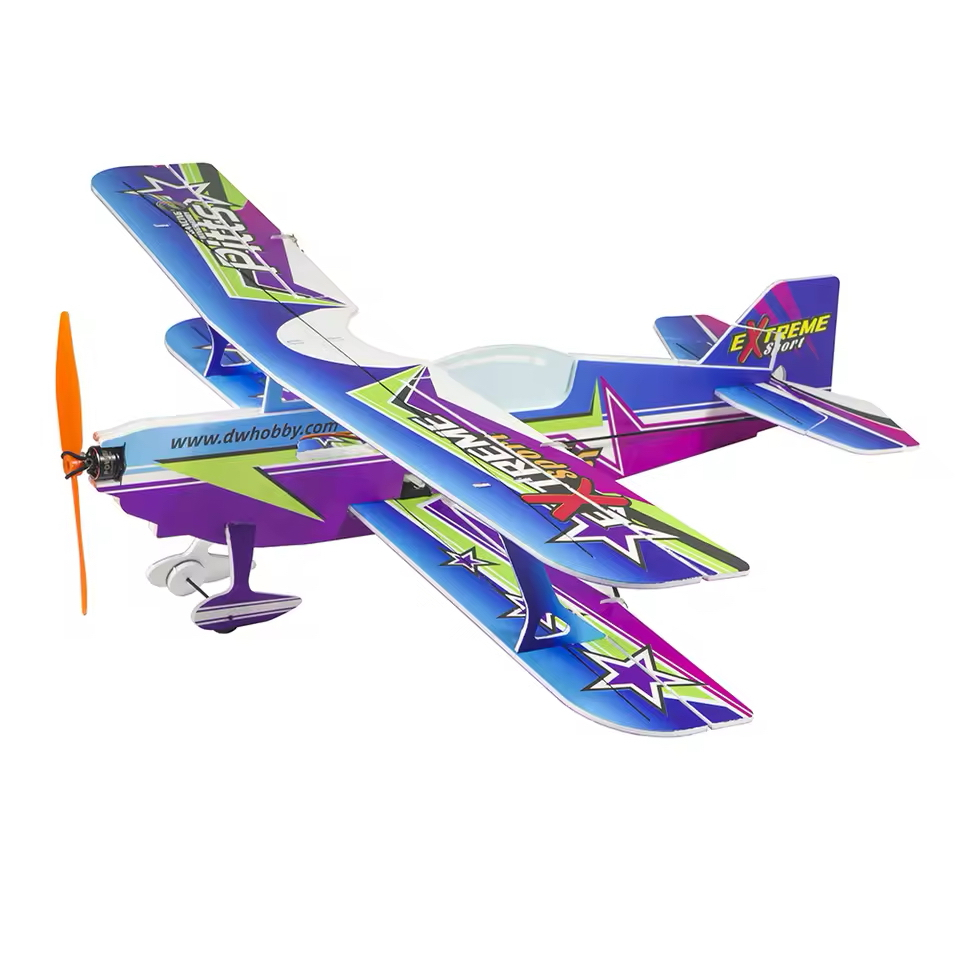 Micro Indoor PP Foam KIT Sport 3D Biplane 450mm Wingspan Pitts Lightest RC เครื่องบินรุ่น RC รุ่น HO
