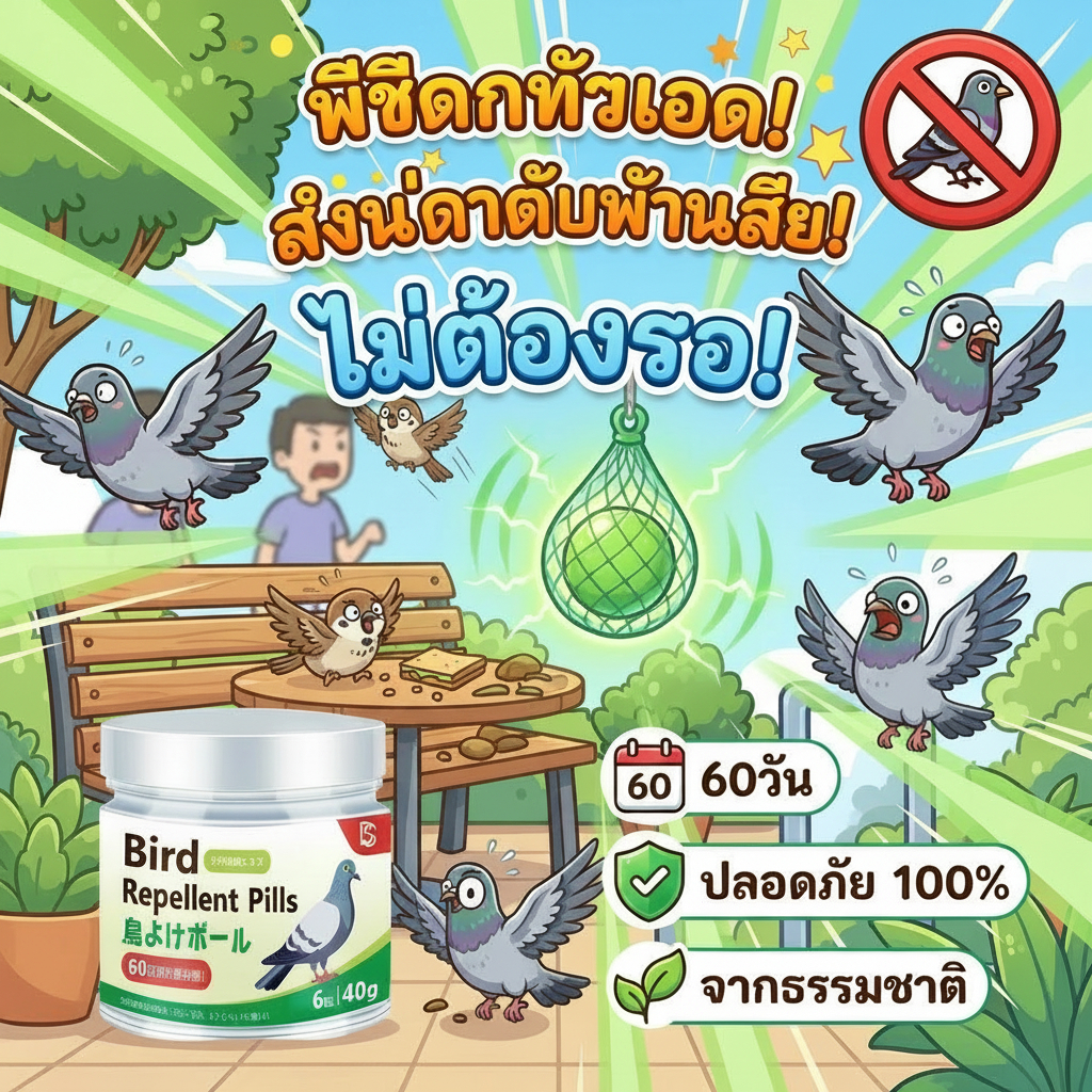 NANA ก้อนไล่นกพิราบ/ไล่นก 99% กลิ่นธรรมชาติ ไม่ทำร้ายนก