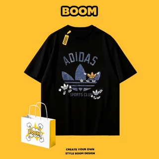 BOOM เสื้อยืดคอกลม ใส่ได้ทั้งชายและหญิง ผลิตจากผ้าคอตตอน 100% Oversize ระบายอากาศดี เหมาะสำหรับเยาวชน