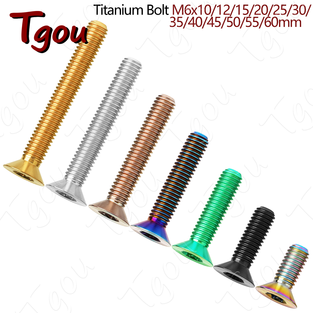 Tgou ไทเทเนียม Ti Bolt M6x10 15 20 25 30 35 40 45 50 55 60 มม.T30 Torx แบน Countersunk หัวสกรูสําหรับจักรยานรถจักรยานยนต์รถ