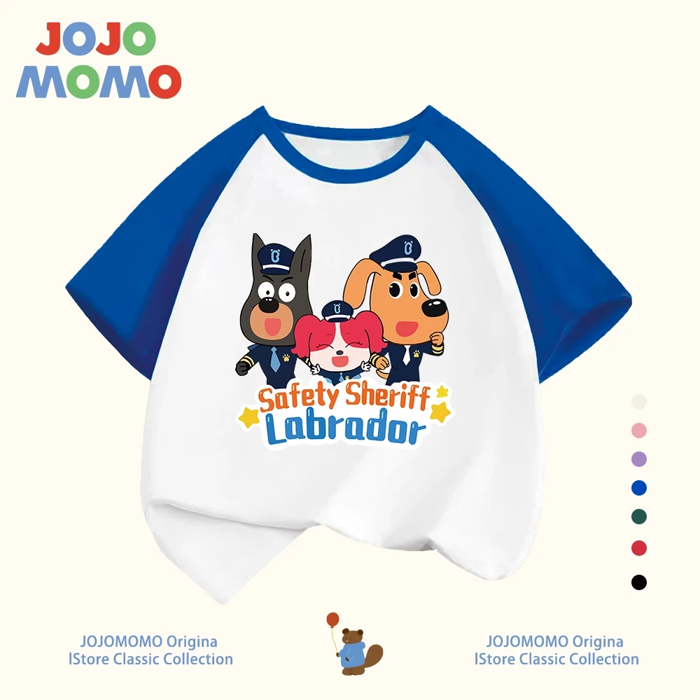 เสื้อยืดเด็ก แขนสั้นแบบ Raglan ส่งภายใน 24 ชม. ลาย Sheriff Labrador ผ้าฝ้าย ใส่สบาย ของขวัญวันเด็ก