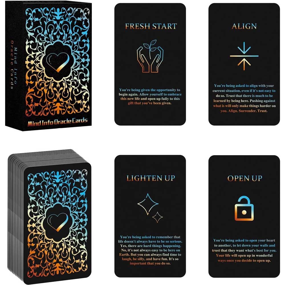 48 ชุดไพ่ทาโรต์, 13x8 ซม. Mind Info Oracle Deck, Spiritual Insight เครื่องมือสําหรับชีวิตและคําถามอาชีพ, การ์ดเกมไอเดียของขวัญที่สมบูรณ์แบบ