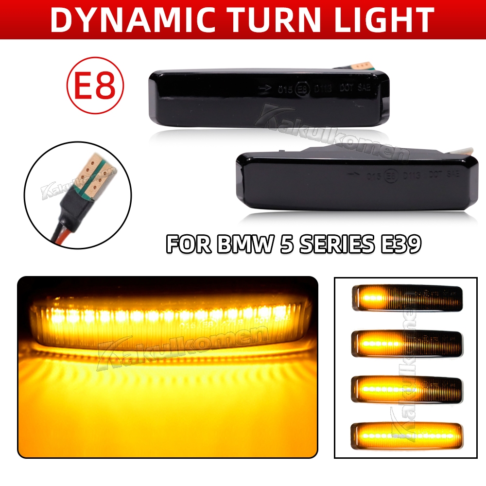 2 ชิ้น BM2570108 ไฟ LED Side Marker เลนส์รมควันสําหรับ BMW 5 Series E39 525i 528i 530i 540i M5 1995-