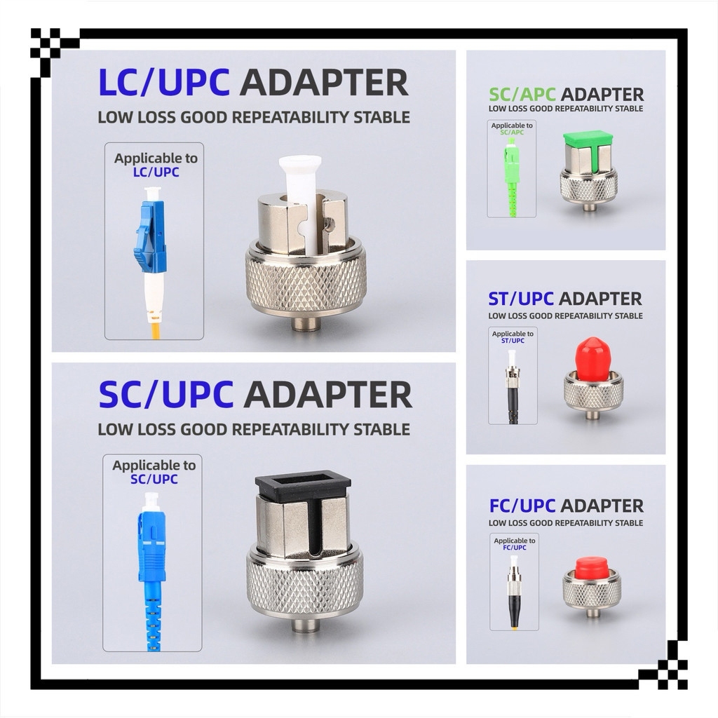 อะแดปเตอร์ OTDR ไฟเบอร์ออปติก FC/ST/LC/SC UPC สําหรับ Optical Time Domain Reflectometer, อะแดปเตอร์เชื่อมต่อถ่ายโอน