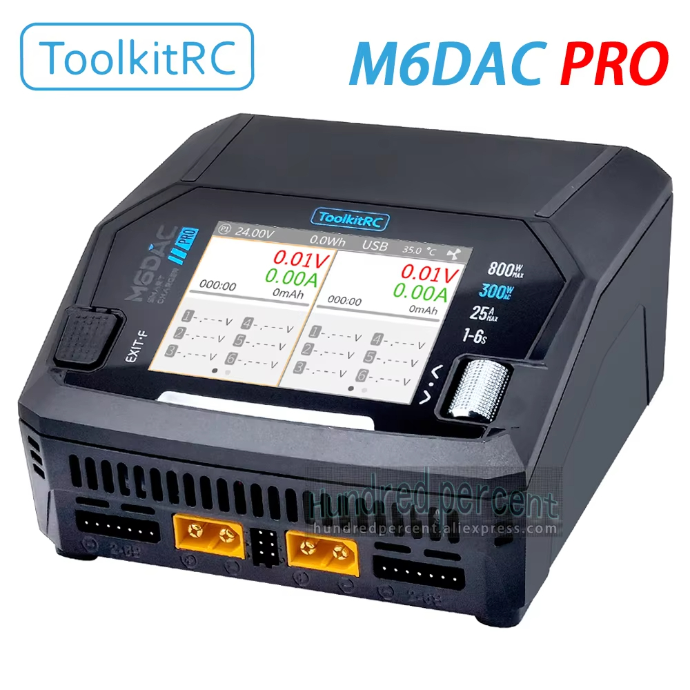 ToolkitRC M6DAC PRO V2 All-in-One สถานีชาร์จ Dual Channel PD65W สําหรับแบตเตอรี่ RC ทั้งหมด