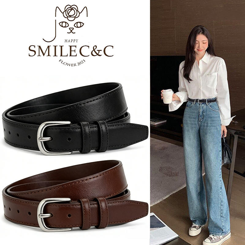 SmilefairyCC 【COD & พร้อมส่ง】เข็มขัดผู้หญิงสไตล์มินิมอล เหมาะสำหรับลุคประจำวันและสำนักงาน