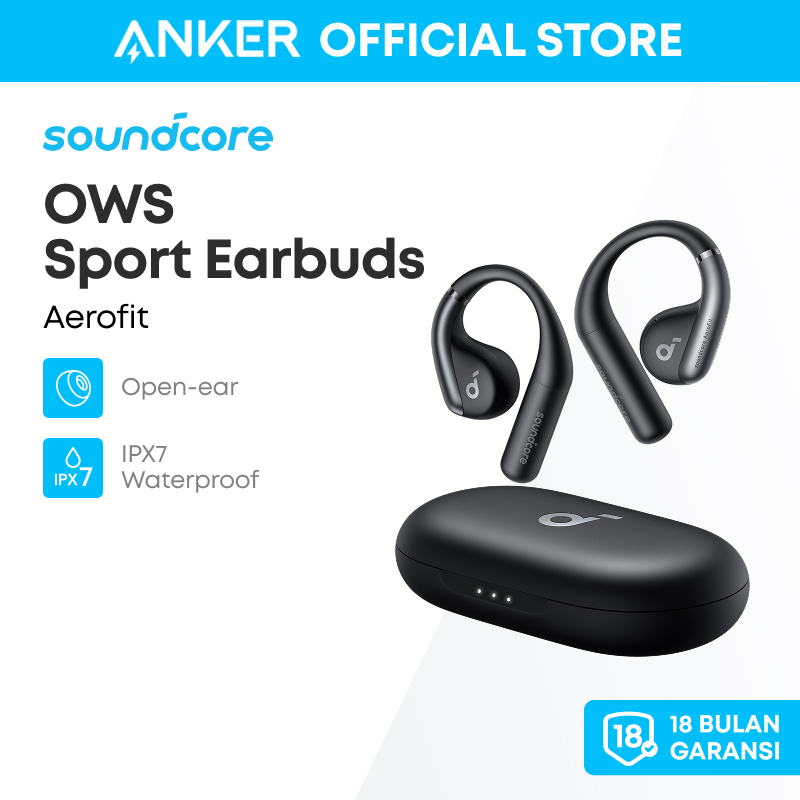 Soundcore by Anker Aerofit True หูฟังบลูทูธไร้สาย หมุนได้ ใส่สบาย สําหรับเล่นกีฬา