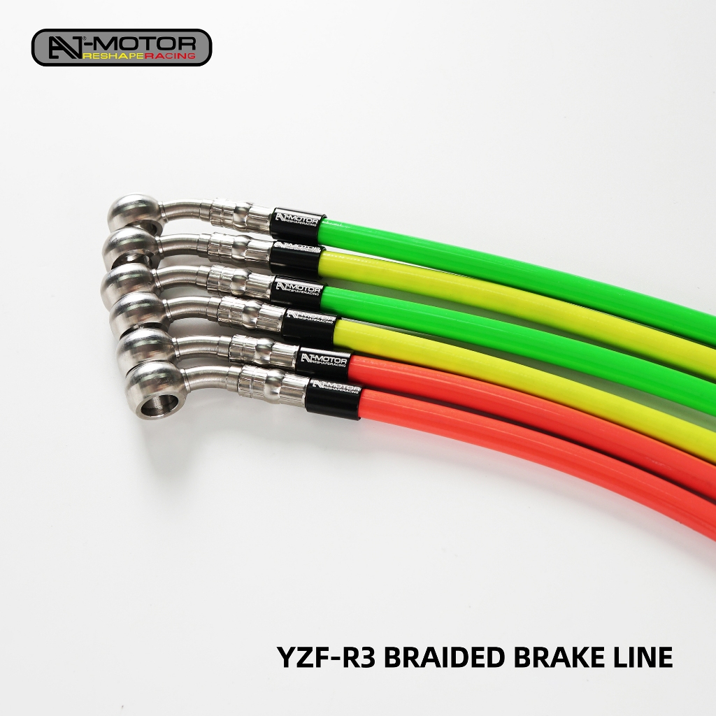 AJ-MOTOR ท่อเหล็กเบรกรถจักรยานยนต์สําหรับ Yamaha YZF-R3 2019-2025 R3