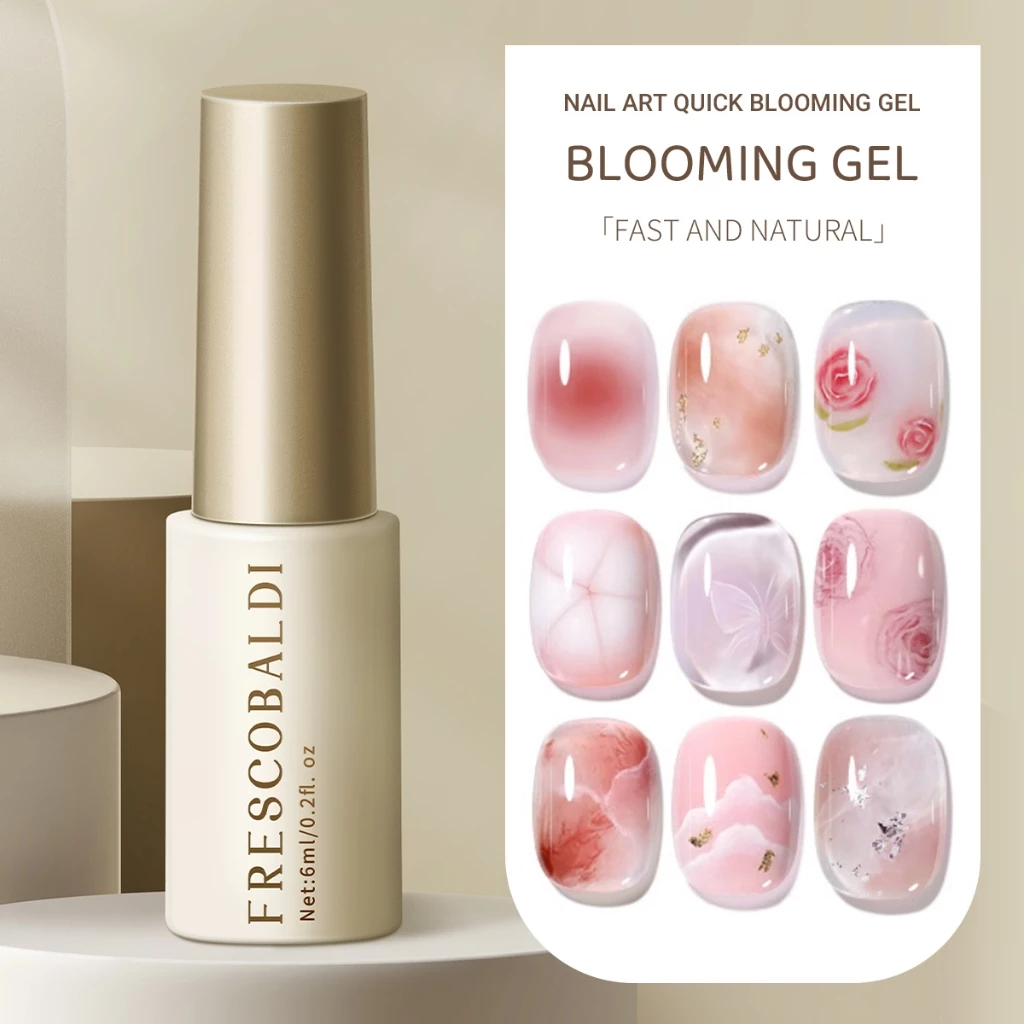FRESCOBALDI สไตล์ใหม่แต่งเล็บรอยเปื้อนยาทาเล็บกาวเคลือบบาง Quick Smudge Nails Salon Must-Have