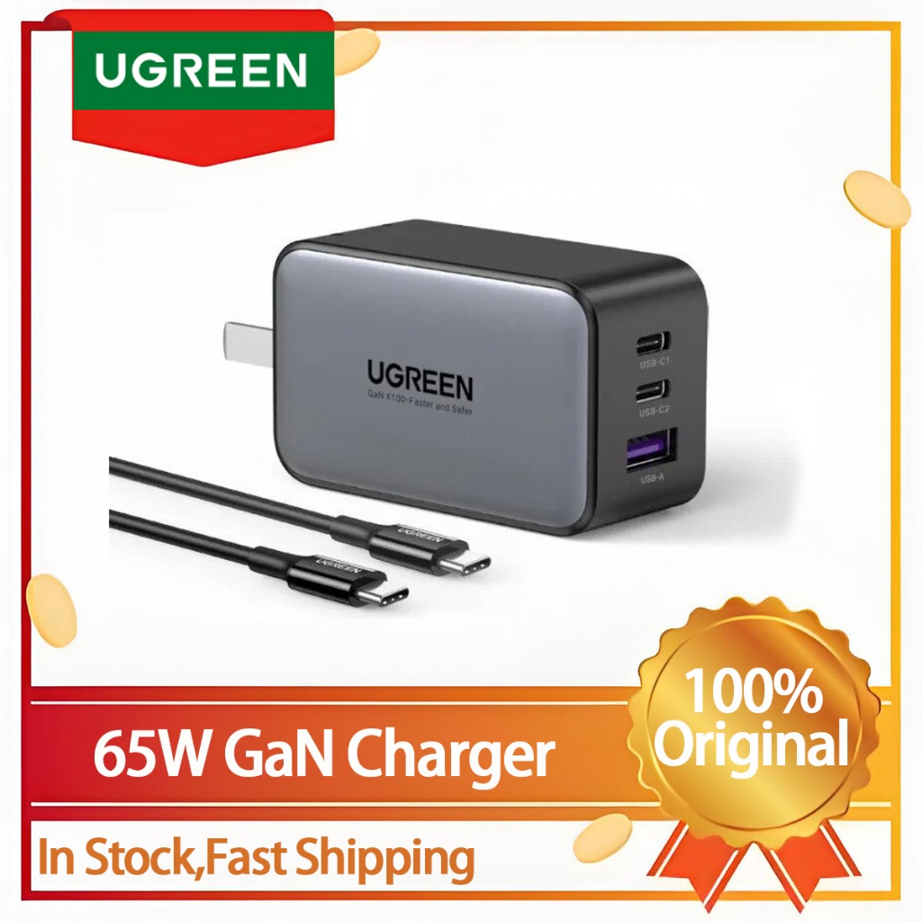 UGREEN 65W GaN Charger USB C Quick Charge QC4.0 QC PD3.0 PD USB-C Type C Fast USB Charger