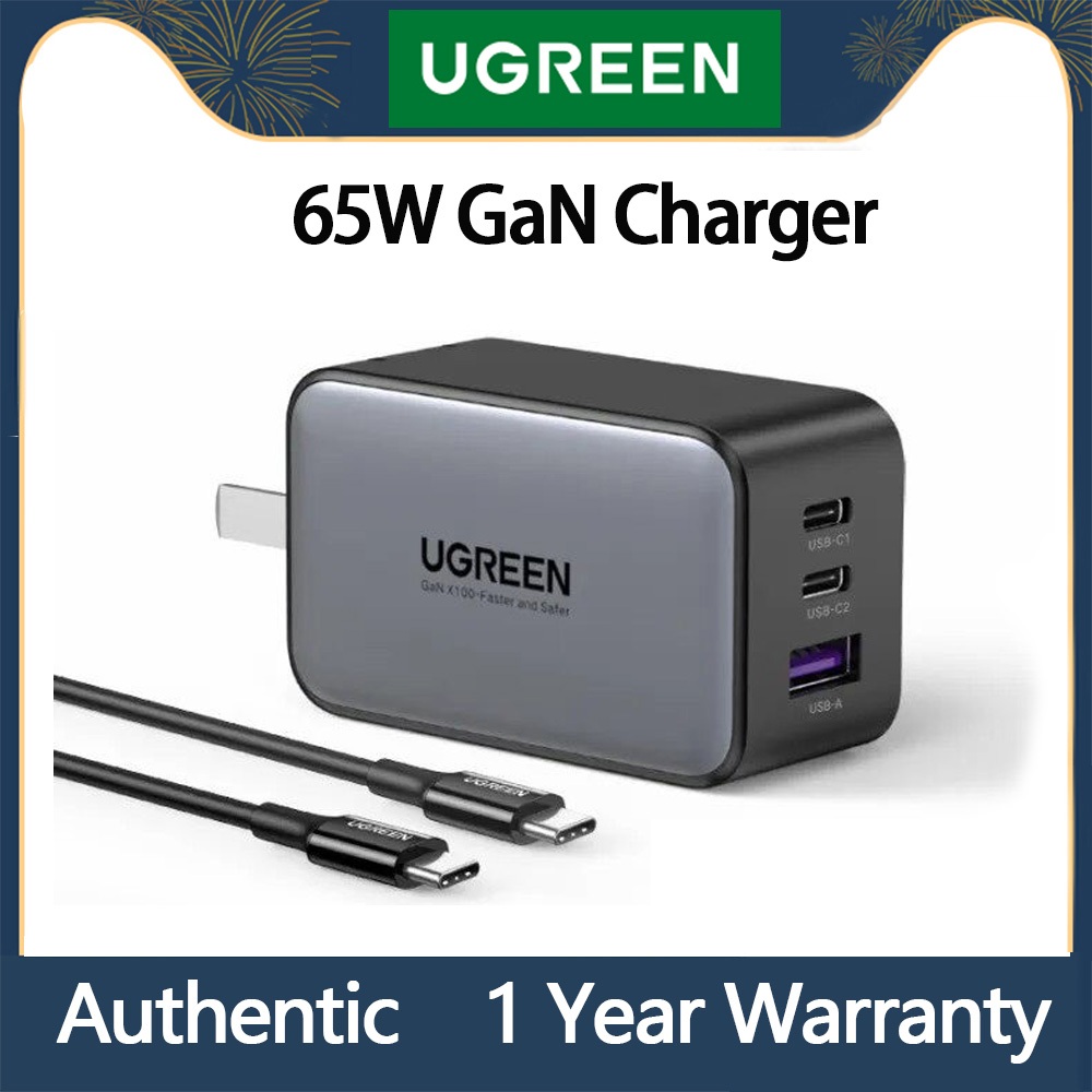 UGREEN 65W GaN Charger USB C Quick Charge QC4.0 QC PD3.0 PD USB-C Type C Fast USB Charger