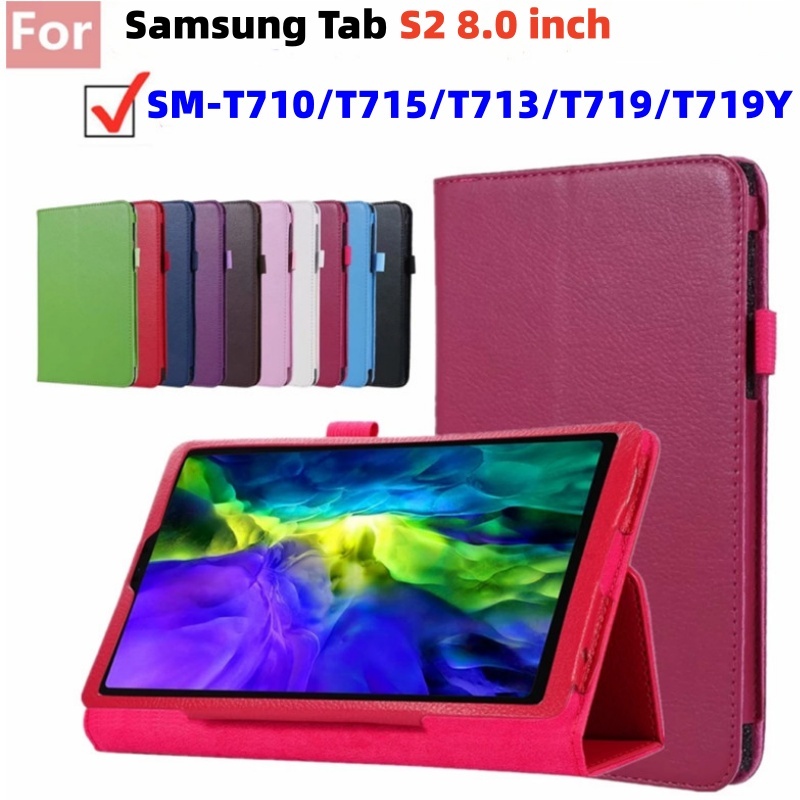 สําหรับ SamTab Samsung Galaxy Tab S2 8.0 นิ้ว SM-T710 T715 T713 T719 T719Y PU หนังฝาครอบขาตั้งแม่เหล