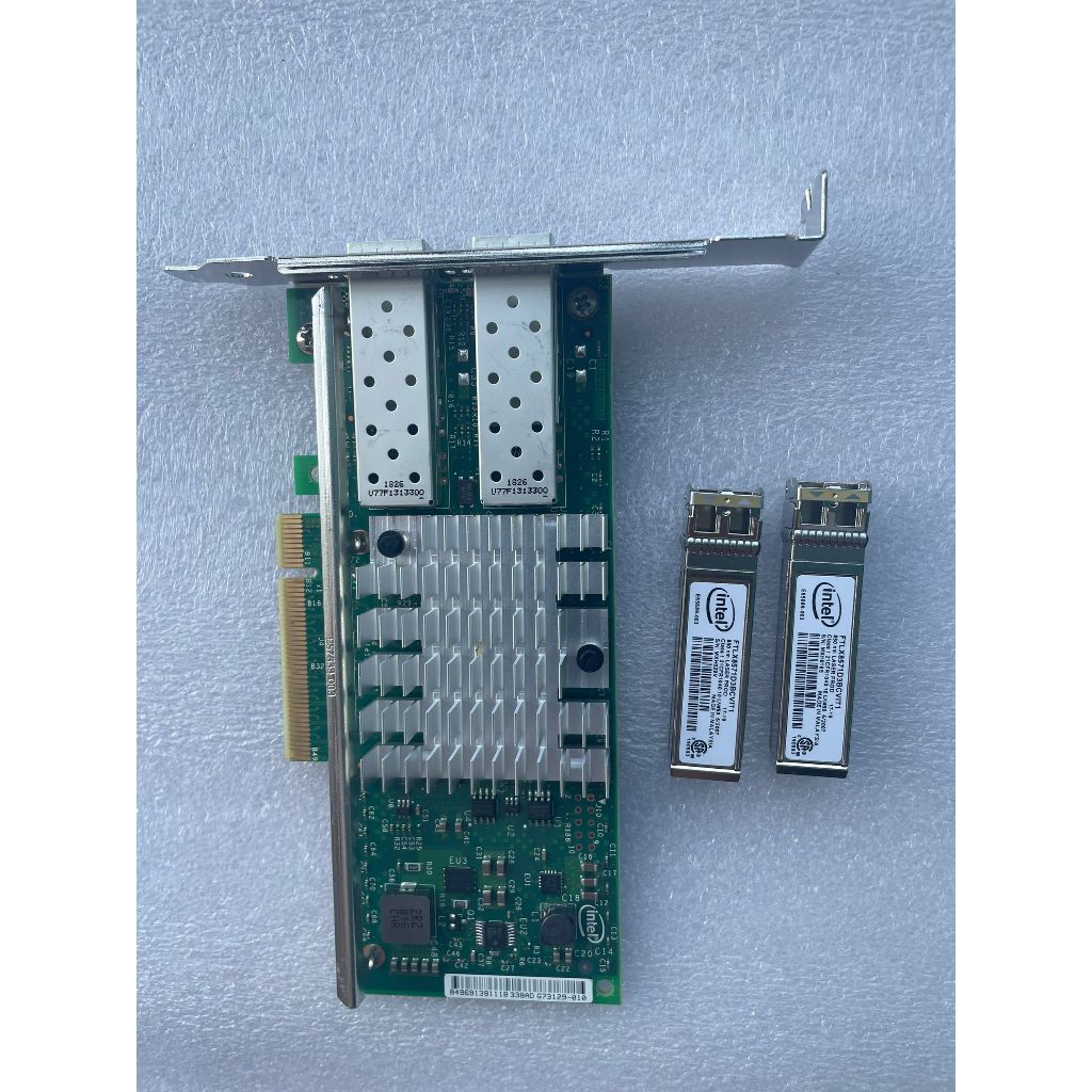 [สต๊อกพร้อม] intel X520-DA2 สไตล์เดียวกัน Dell XYT17 VFVGR Dual Port 10G การ์ดเครือข่ายไฟเบอร์ออปติก