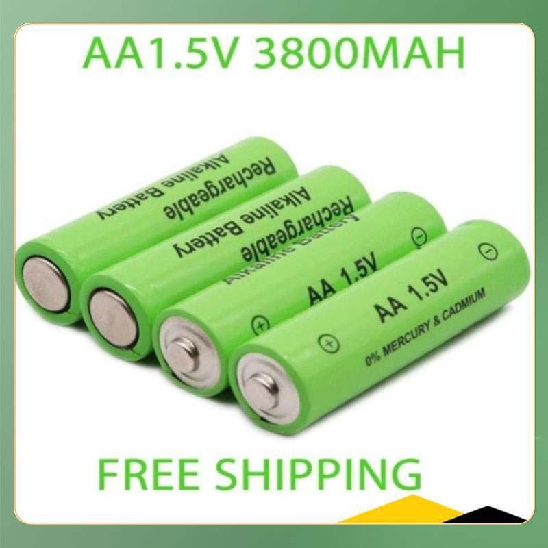 แบตเตอรี่แบบชาร์จไฟได้ AA/AAA 3800mAh คุณภาพสูง 1.5V ราคาเป็นราคา 4 ก้อน
