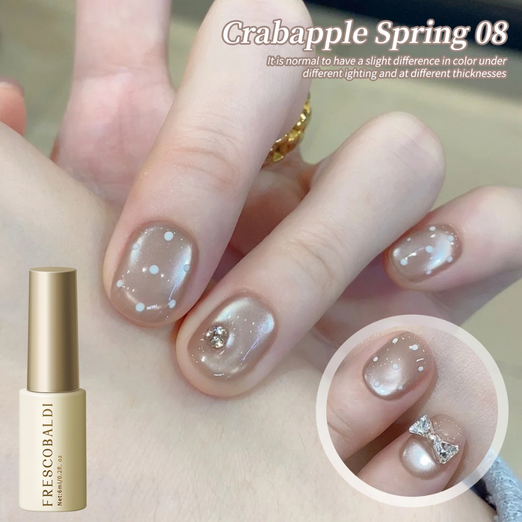 FRESCOBALDI 6ml สไตล์ใหม่สีเทาสีกาแฟ Cat Eye Gel ยาทาเล็บติดทนนาน Shining เหมาะสําหรับร้านทําเล็บและทุกสีผิว