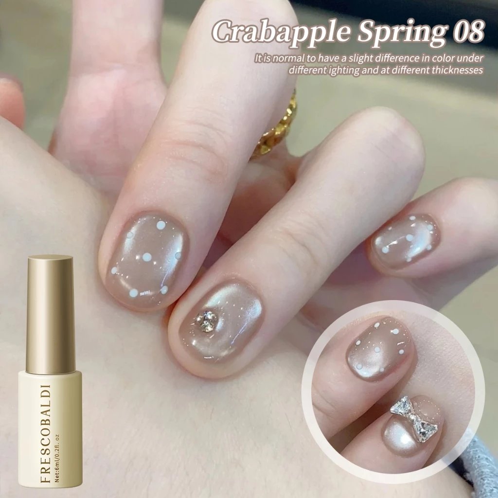 FRESCOBALDI 6ml สไตล์ใหม่สีเทาสีกาแฟ Cat Eye Gel ยาทาเล็บติดทนนาน Shining เหมาะสําหรับร้านทําเล็บและทุกสีผิว