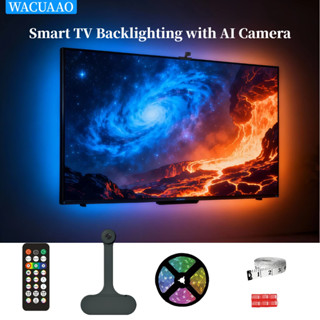 [WACUAAO] ไฟแบ็คไลท์ Smart TV พร้อมกล้อง AI | ซิงค์อัตโนมัติ…