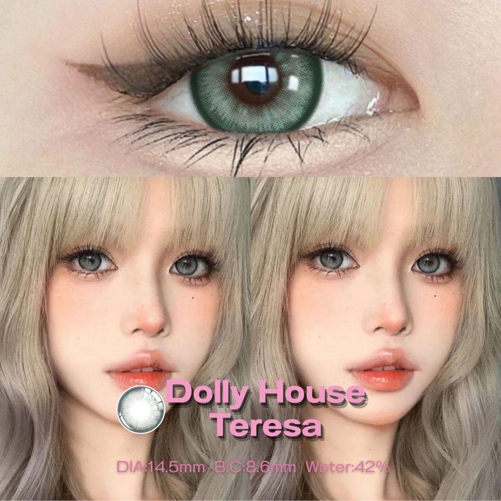 𝐔𝐘𝐀𝐀𝐈 𝐱 𝐅𝐑𝐄𝐒𝐇𝐋𝐀𝐃𝐘 รุ่น Dolly Teresa┃Dolly House┃Blue,Green┃คอนแทคเลนส์ ขนาดบิ๊กอาย  14.5mm ไม่มีค่าส