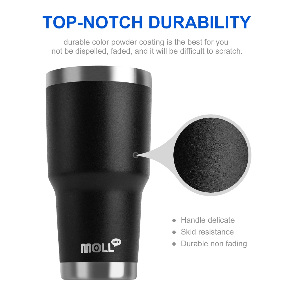 Mollcity Tumbler 30oz (850ml) , แก้วกาแฟเก็บความร้อน, กระติกน้ําสูญญากาศสแตนเลส, เก็บความเย็นตลอดวัน - รูปที่ 3