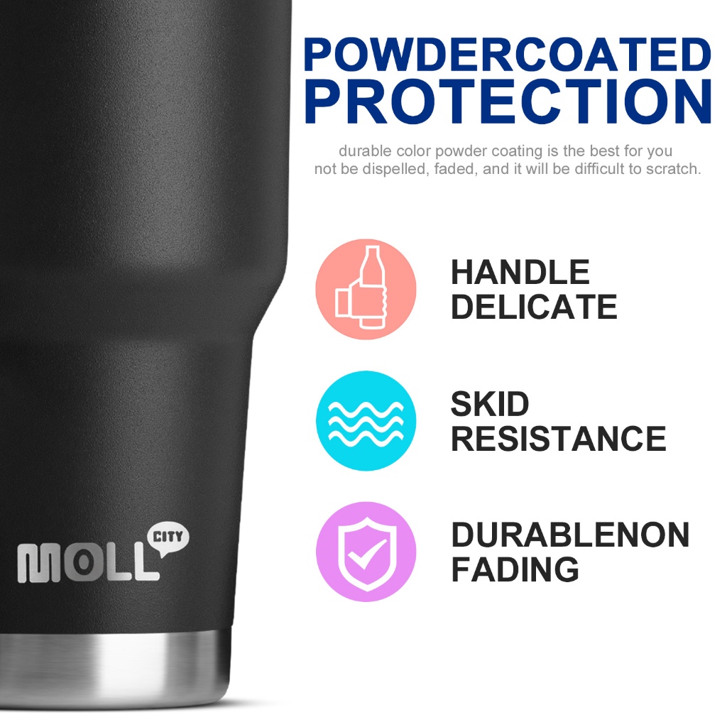 Mollcity Tumbler 30oz (850ml) , แก้วกาแฟเก็บความร้อน, กระติกน้ําสูญญากาศสแตนเลส, เก็บความเย็นตลอดวัน - รูปที่ 2