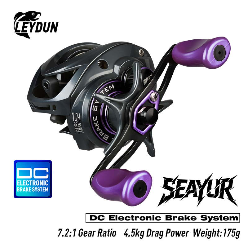 LEYDUN SEAYUR Fishing DC Reels 7.2:1 175g Micro Drag 4.5KG Baitcasting Reel ใหม่
