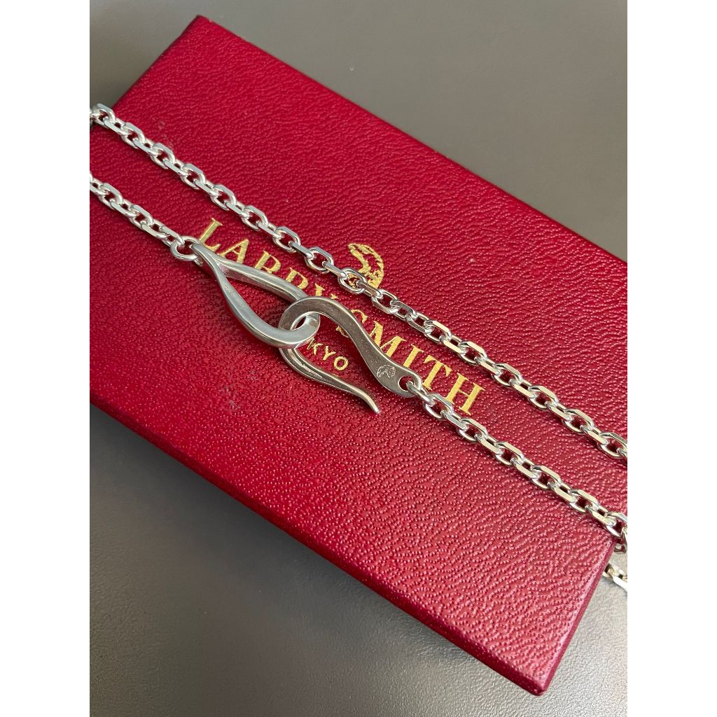 Larry Smith Fish Hook สร้อยคอมุมบาง M ขนาด 70 ซม. (ยุคกลาง) สร้อยคอเครื่องประดับเงินญี่ปุ่นทํามือ