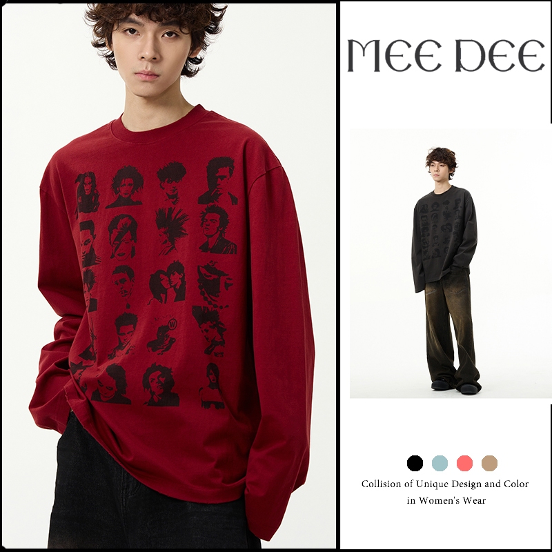 เสื้อสเวตเตอร์สำหรับผู้ชาย พิมพ์ลายกราฟิกสตรีท มินิมอล คอวีใส่สบาย