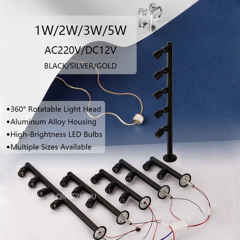 1W 2W 3W 5W LED Surface mount ตู้ mini spot Light 220V DC12V ดาวน์ไลท์เครื่องประดับแสดงรวม LED Drive