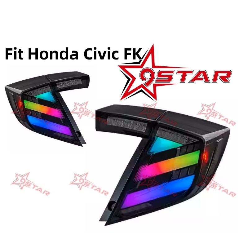 Plug and Play Honda Civic FK7 FK8 hatchback 2016-2020 ไฟท้าย LED RGB Funtion mugen สไตล์ lampu