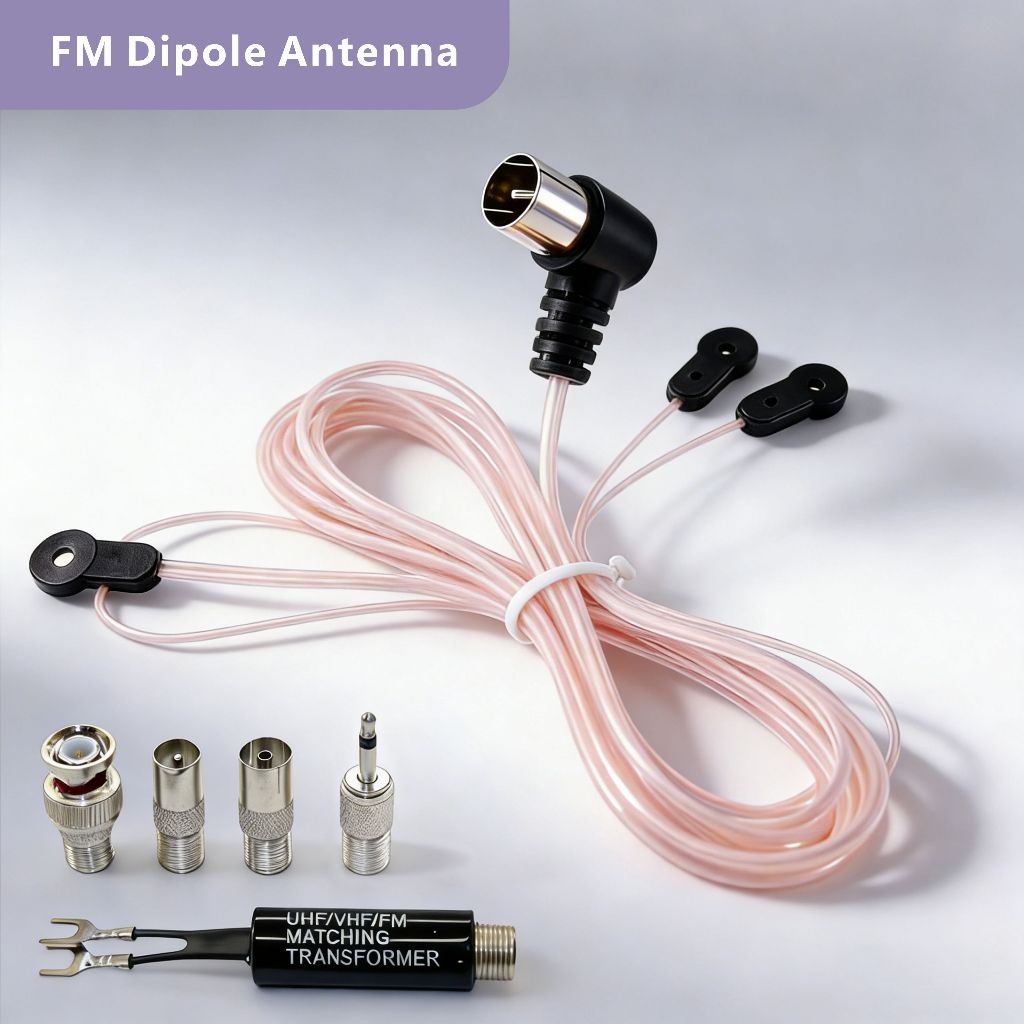 ชุดเสาอากาศ FM 88-108MHz 75 Ohm F ประเภทปลั๊กตัวผู้สําหรับตัวรับสัญญาณสเตอริโอวิทยุโฮม